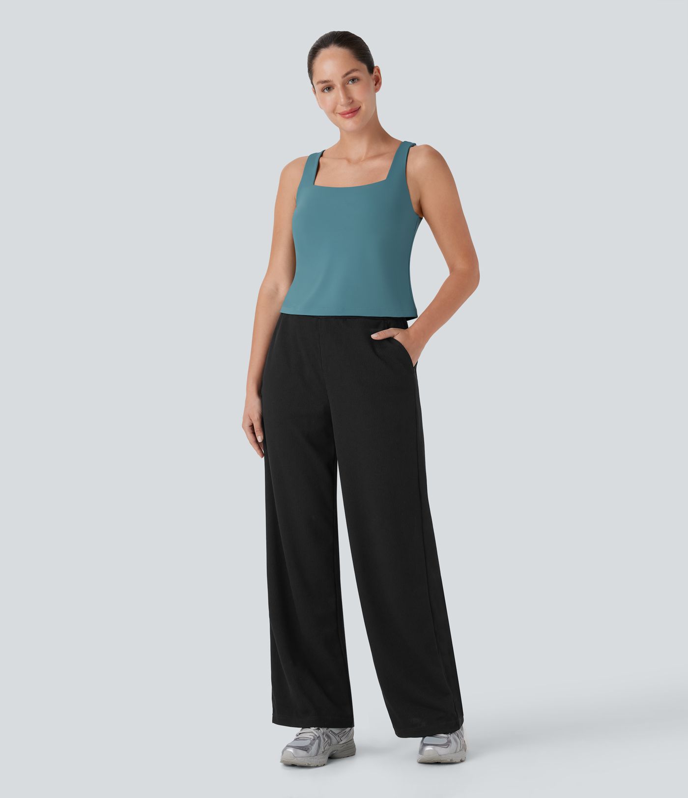 SoftlyZero™ Airy Square Neck Lift Up Cool Touch Yoga Tank Top-UPF50+