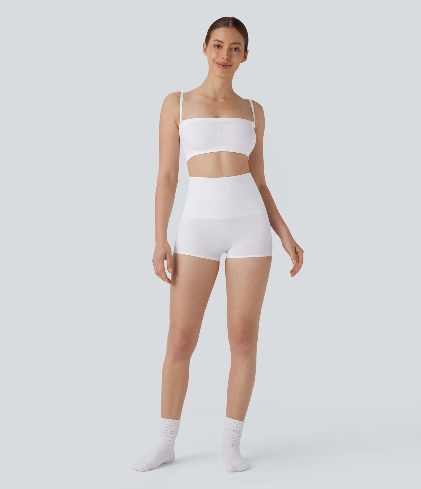 Nahtloser Fließ-Waffel Abnehmbarer Träger Glättender Lounge Röhren-BH