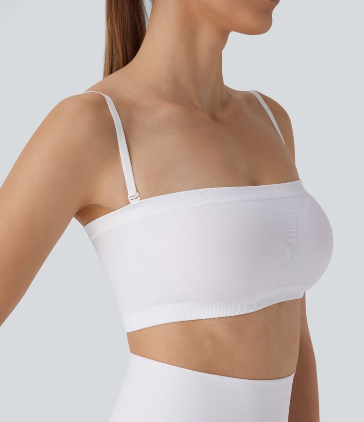 Seamless Flow Waffle Removable Strap Smoothing Lounge Tube Bra