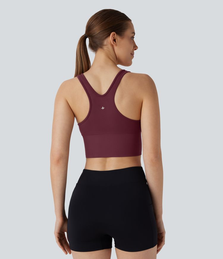 Seamless Flow U Neck Cropped Workout Tank Top