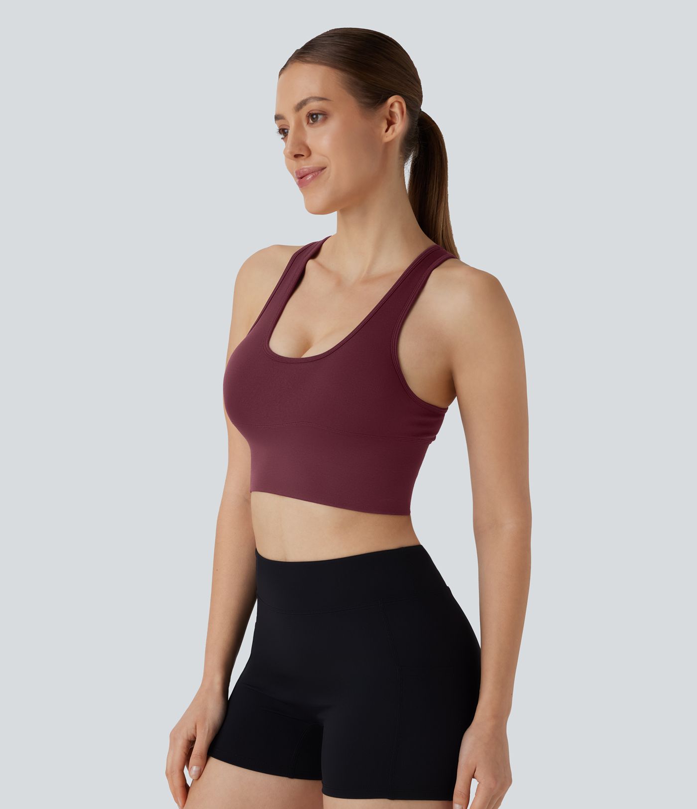 OneForm Seamless Flow U Neck Cropped Workout Tank Top