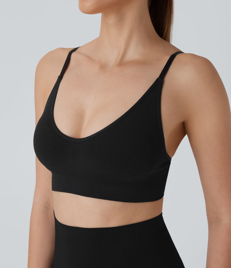 Sujetador bralette sin costurasvcon tirantes ajustables y sin espalda