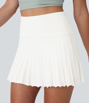 High Waisted 2-in-1 Pocket A-Line Mini Casual Knit Skirt