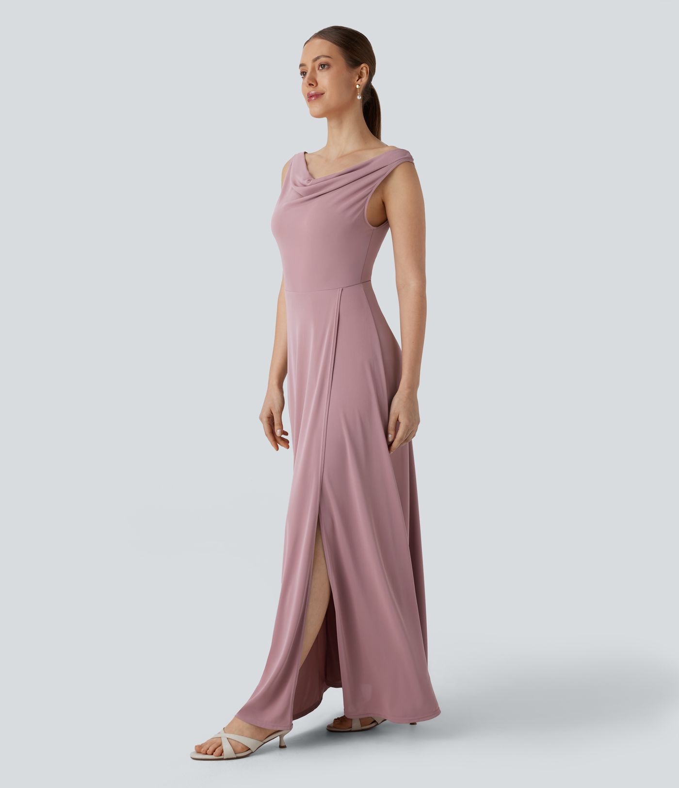Cowl Neck 2-in-1 Maxi Dress
