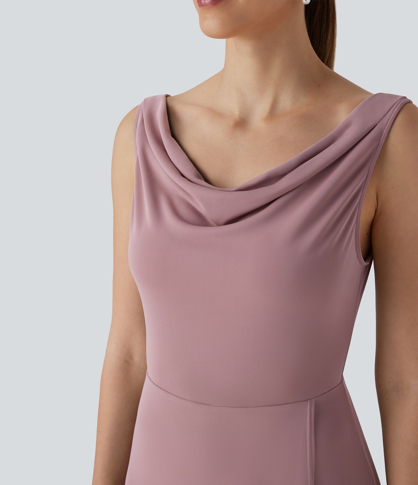 Cowl Neck 2-in-1 Maxi Dress