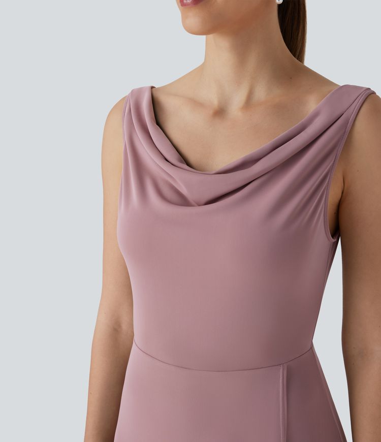 Cowl Neck 2-in-1 Maxi Dress