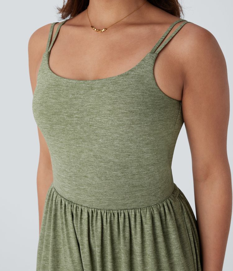 Double Straps Pocket Harem Casual Jumpsuit-Easy Peezy