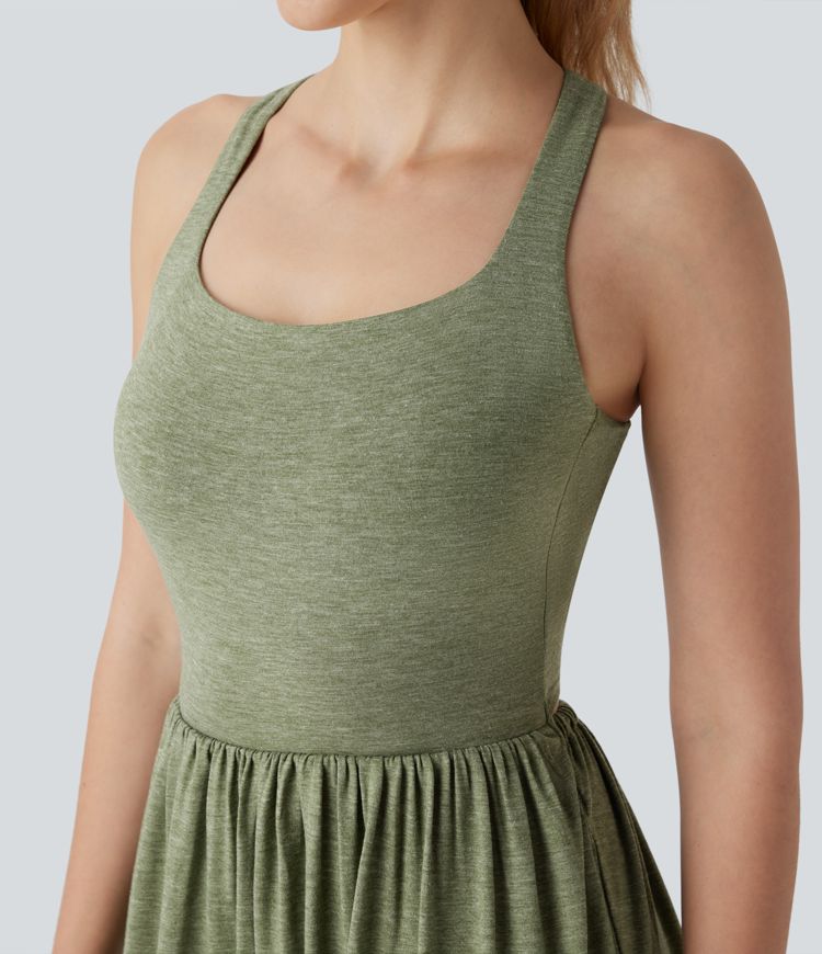 Mono harén cuello U cruzado bolsillo lateral sin espalda - Easy Peezy