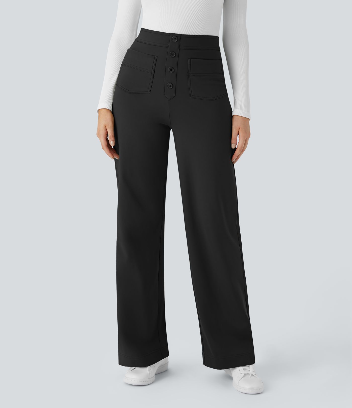 SoftlyZero™ Plush Thermal High Waisted Pockets Straight Leg Casual Pants