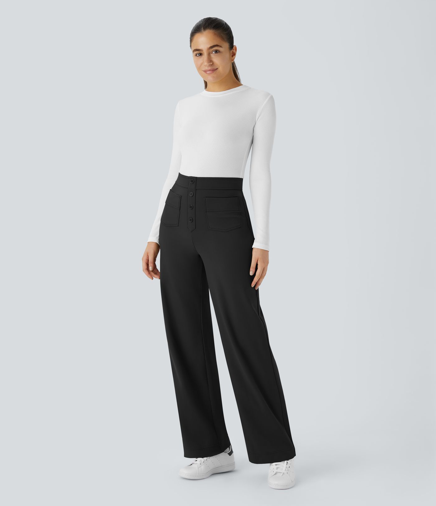 SoftlyZero™ Plush Thermal High Waisted Pockets Straight Leg Casual Pants