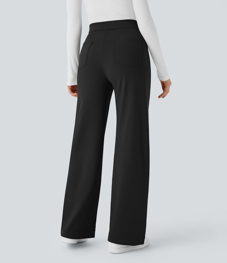 SoftlyZero™ Plush Thermal High Waisted Pockets Straight Leg Casual Pants