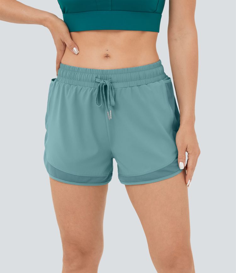 Pantalón corto Breezeful™ correr secado rápido 2 en 1 bolsillo malla lateral tiro alto 7.5cm