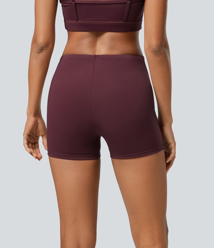Softlyzero™ Airy Mid Rise V Shaped Contrast Mesh Cool Touch Casual Biker Shorts 3''-UPF50+
