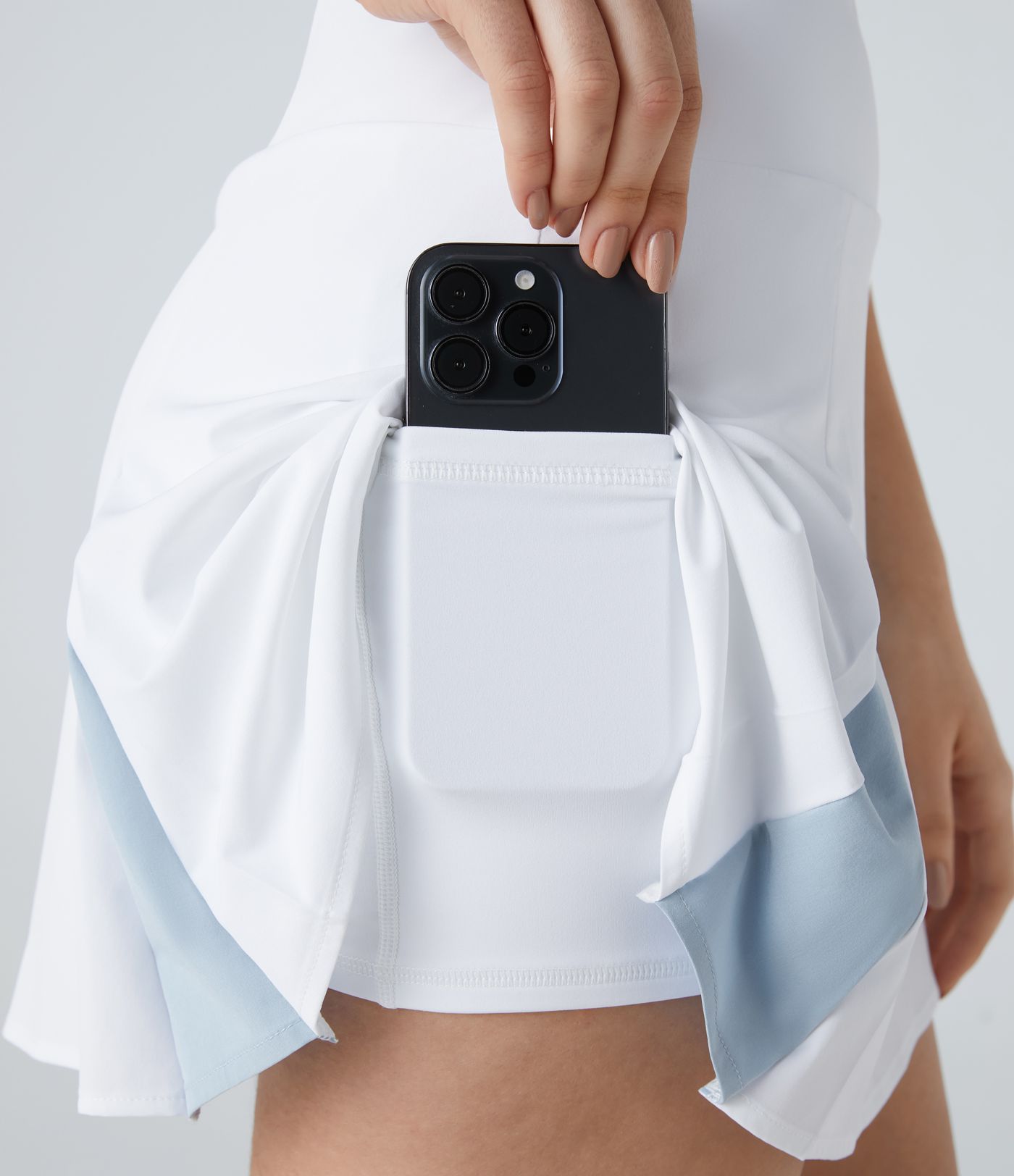 Breezeful™ Jupe Tennis Mini Plissée A-Line Taille Haute avec Poches Latérales 2 en 1 Séchage Rapide