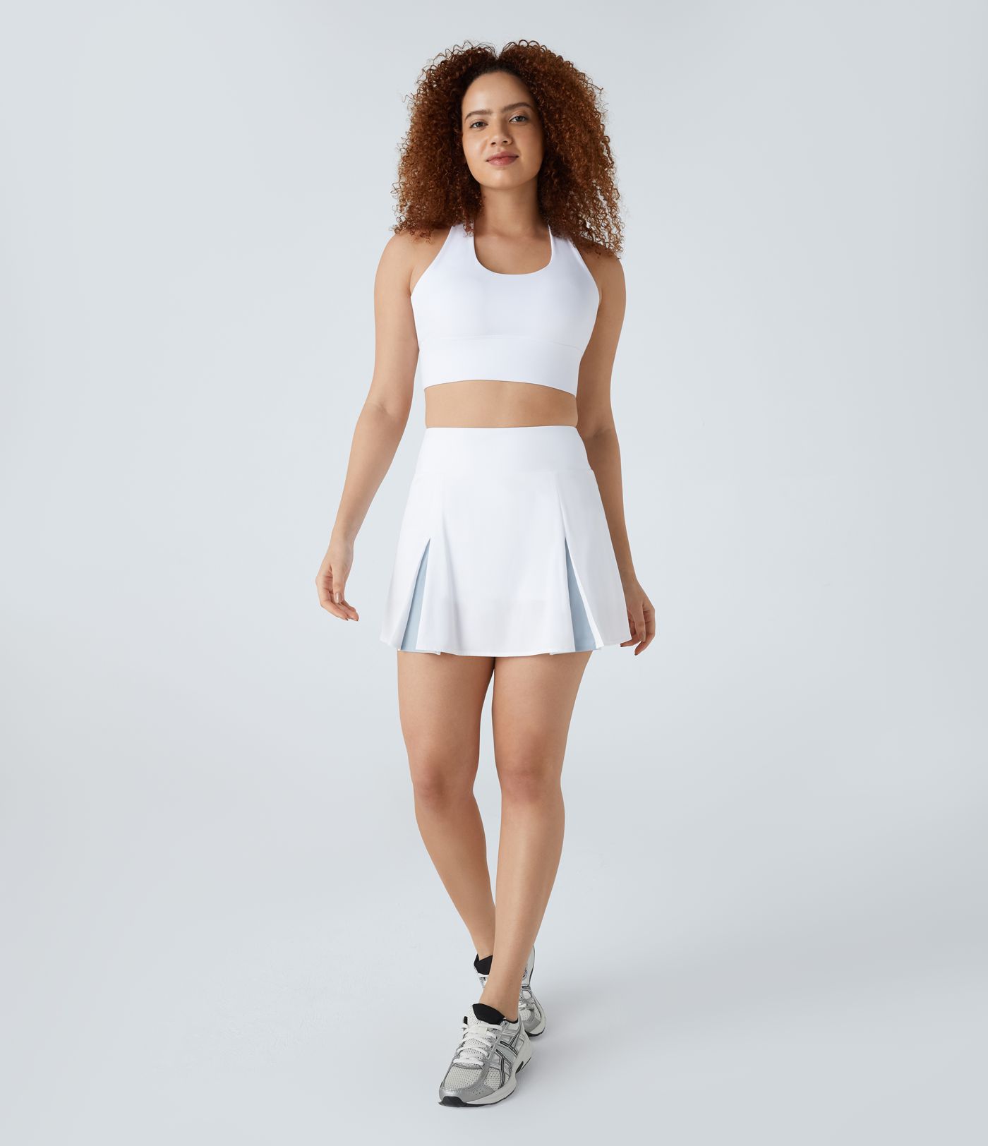 Breezeful™ Jupe Tennis Mini Plissée A-Line Taille Haute avec Poches Latérales 2 en 1 Séchage Rapide