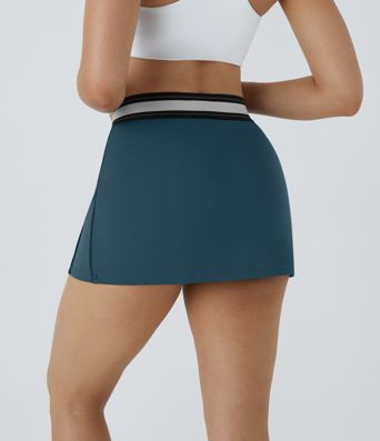 Minifalda tenis Softlyzero™ Airy tacto fresco ajustada 2 en 1 bloque color tiro alto