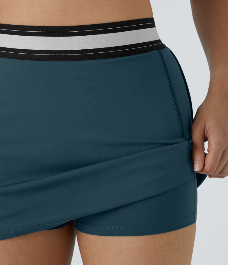 Minifalda tenis Softlyzero™ Airy tacto fresco ajustada 2 en 1 bloque color tiro alto