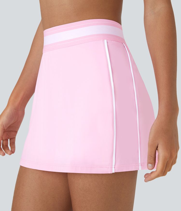 Minifalda tenis Softlyzero™ Airy tacto fresco ajustada 2 en 1 bloque color tiro alto