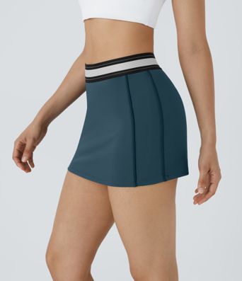 Minifalda tenis Softlyzero™ Airy tacto fresco ajustada 2 en 1 bloque color tiro alto