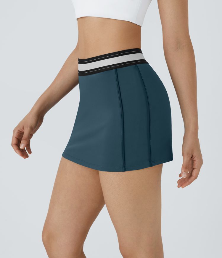 Minifalda tenis Softlyzero™ Airy tacto fresco ajustada 2 en 1 bloque color tiro alto