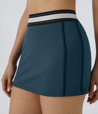 Minifalda tenis Softlyzero™ Airy tacto fresco ajustada 2 en 1 bloque color tiro alto