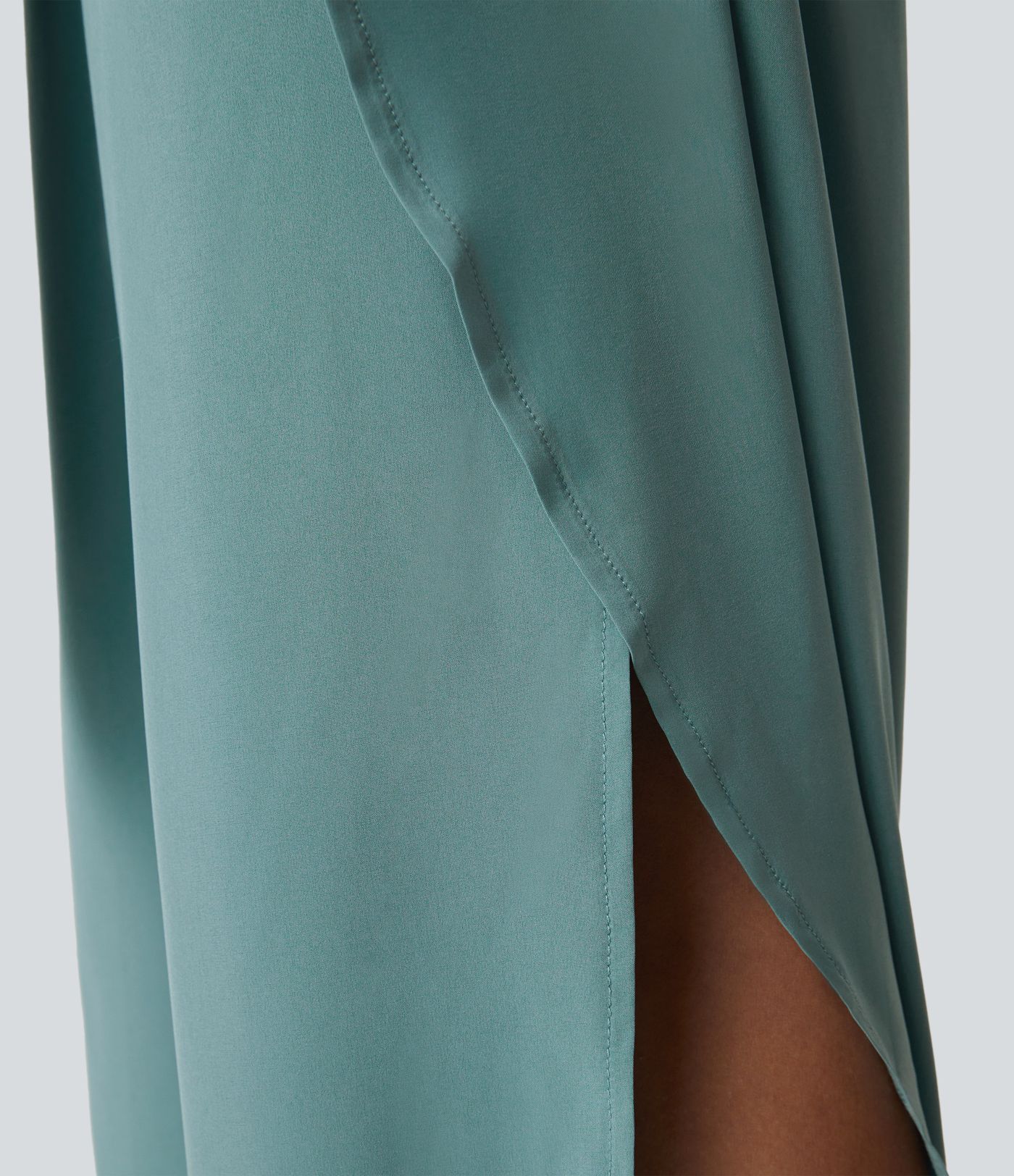 Breezeful™ High Waist Tie Front Palazzo Flowy Split Wide Leg Quick Dry Casual Pants