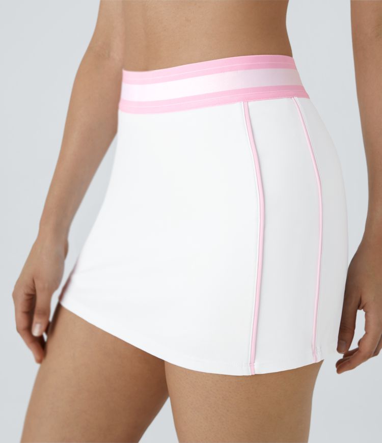 Softlyzero™ Airy High-Waist 2-in-1 Bodycon Colorblock Micro Mini Cool-Touch Tennis Skirt - UPF 50+