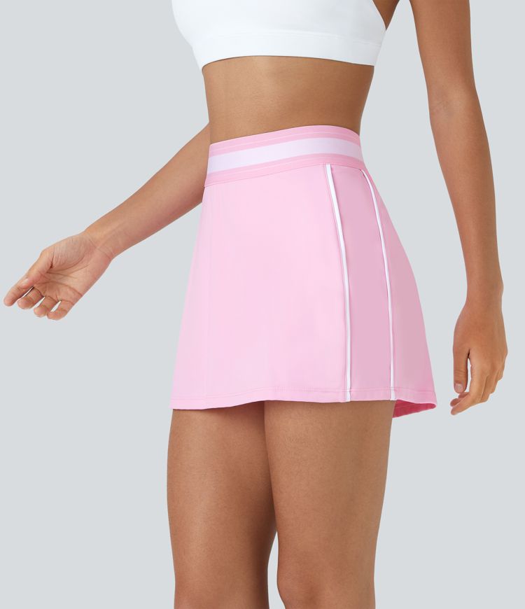 Softlyzero™ Airy High Waisted 2-in-1 Bodycon Color Block Micro Mini Cool Touch Tennis Skirt