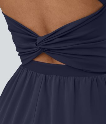 Mono Breezeful™ yoga secado rápido fluido bolsillo lateral sin mangas retorcido cut out sin espalda Mono Breezeful™ yoga secado rápido fluido bolsillo lateral sin mangas retorcido cut out sin espalda