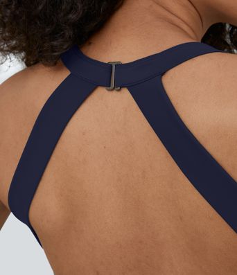 Mono Breezeful™ yoga secado rápido fluido bolsillo lateral sin mangas retorcido cut out sin espalda Mono Breezeful™ yoga secado rápido fluido bolsillo lateral sin mangas retorcido cut out sin espalda