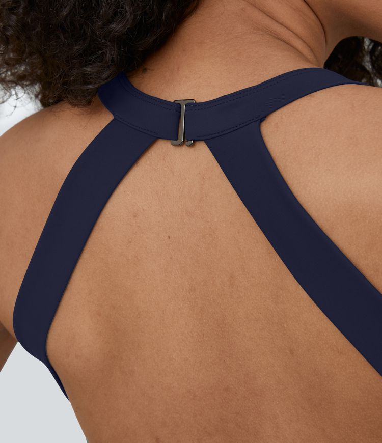 Mono Breezeful™ yoga secado rápido fluido bolsillo lateral sin mangas retorcido cut out sin espalda Mono Breezeful™ yoga secado rápido fluido bolsillo lateral sin mangas retorcido cut out sin espalda