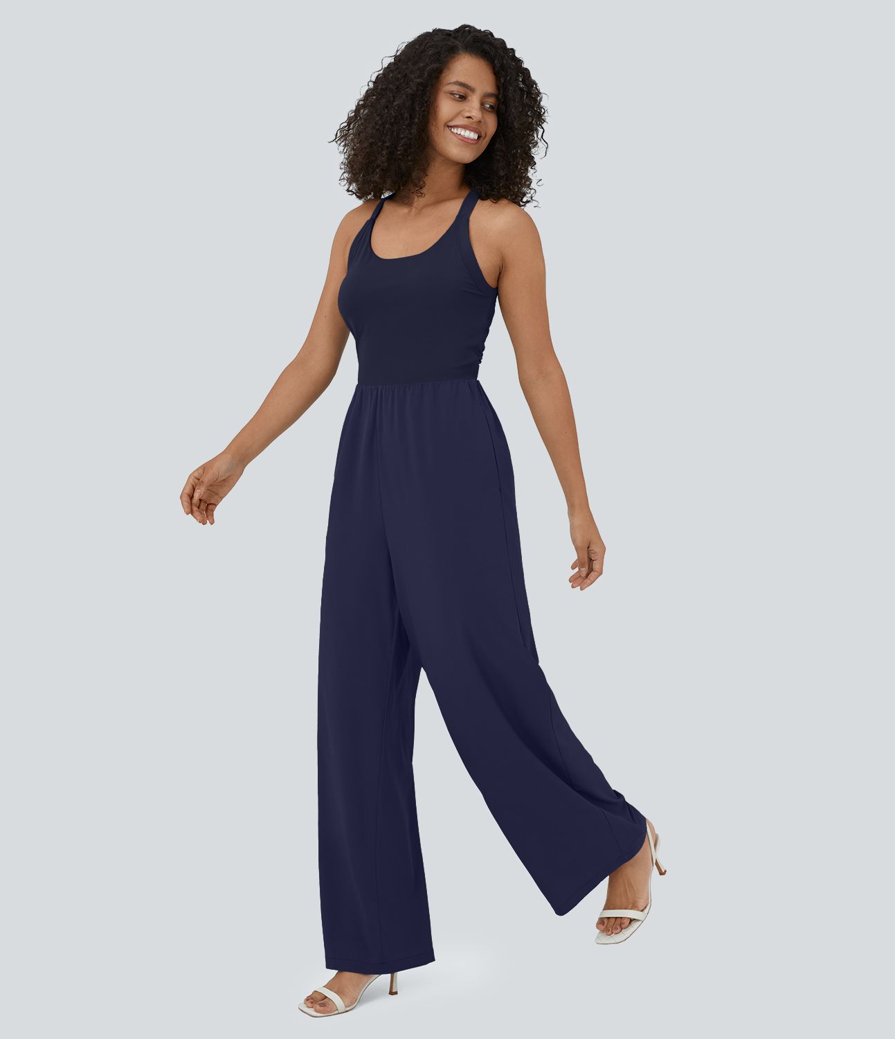 Mono Breezeful™ yoga secado rápido fluido bolsillo lateral sin mangas retorcido cut out sin espalda Mono Breezeful™ yoga secado rápido fluido bolsillo lateral sin mangas retorcido cut out sin espalda