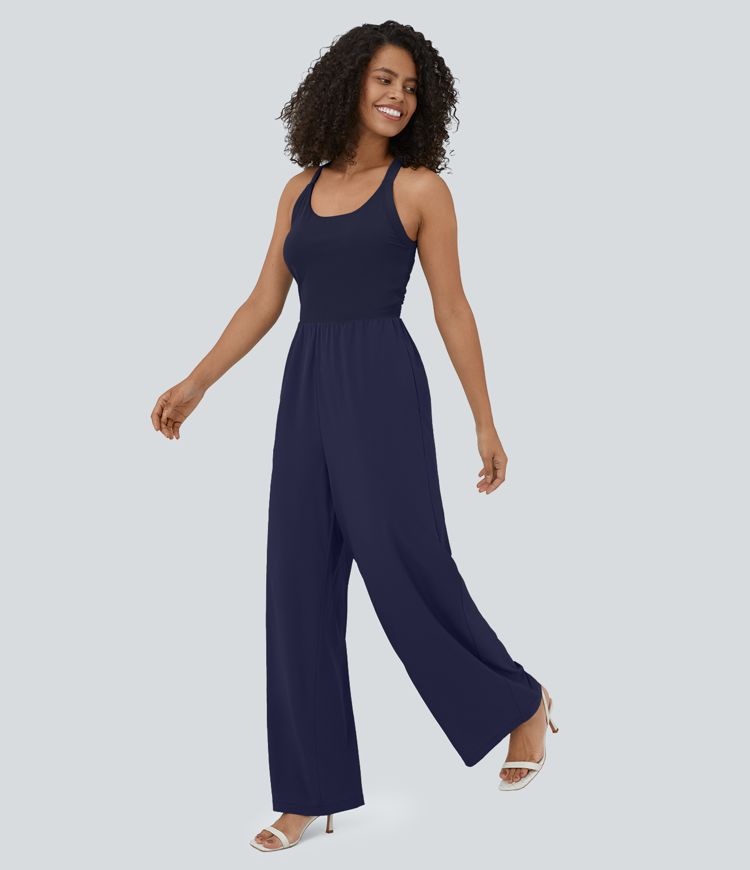 Mono Breezeful™ yoga secado rápido fluido bolsillo lateral sin mangas retorcido cut out sin espalda Mono Breezeful™ yoga secado rápido fluido bolsillo lateral sin mangas retorcido cut out sin espalda