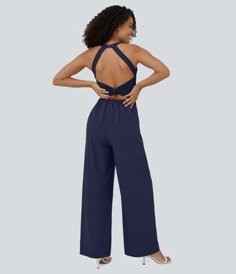 Mono Breezeful™ yoga secado rápido fluido bolsillo lateral sin mangas retorcido cut out sin espalda Mono Breezeful™ yoga secado rápido fluido bolsillo lateral sin mangas retorcido cut out sin espalda