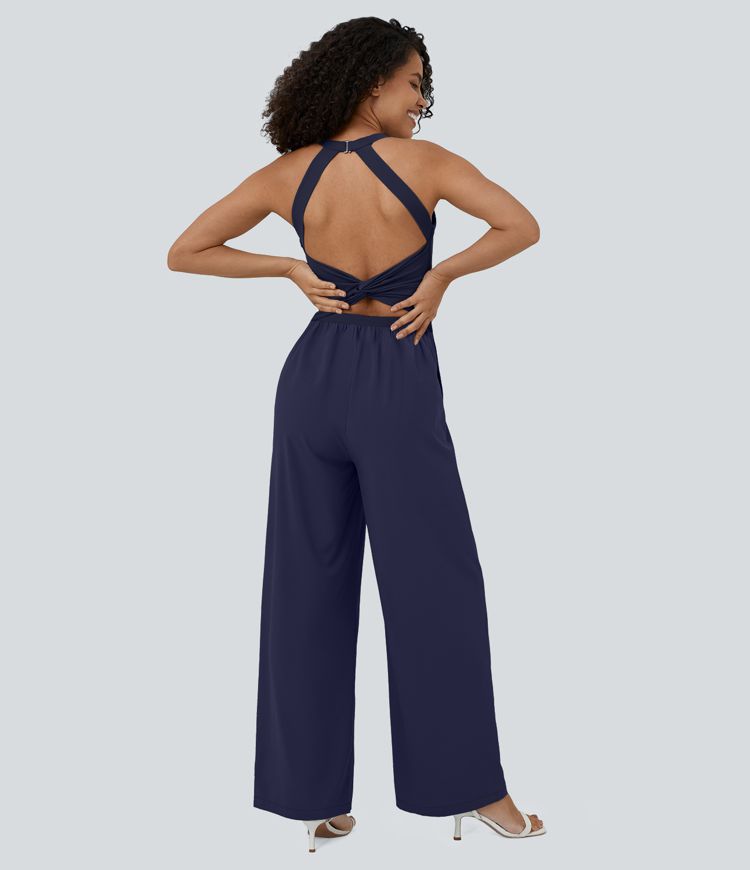 Mono Breezeful™ yoga secado rápido fluido bolsillo lateral sin mangas retorcido cut out sin espalda Mono Breezeful™ yoga secado rápido fluido bolsillo lateral sin mangas retorcido cut out sin espalda