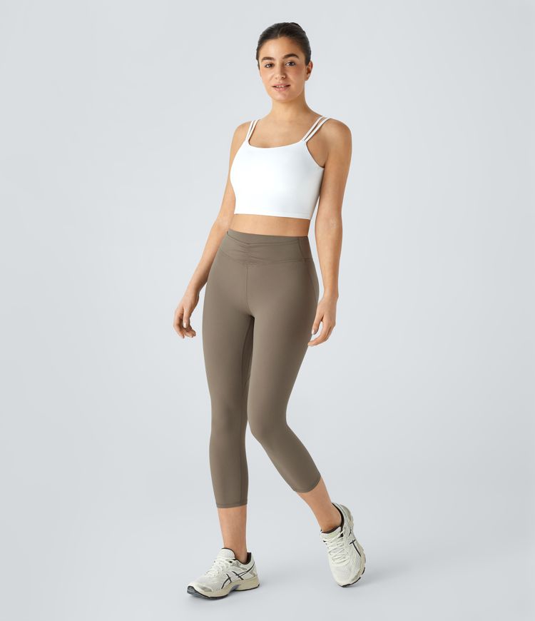 Leggings capri Halara UltraSculpt™ entrenamiento levantamiento glúteo fruncido bolsillo delantero tiro alto