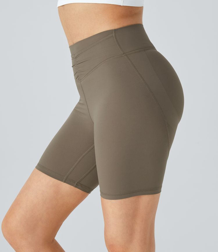 Halara UltraSculpt™ High Waist Front Pocket Wrinkle Detail Hip Lifting Training Biker Capris 7/8