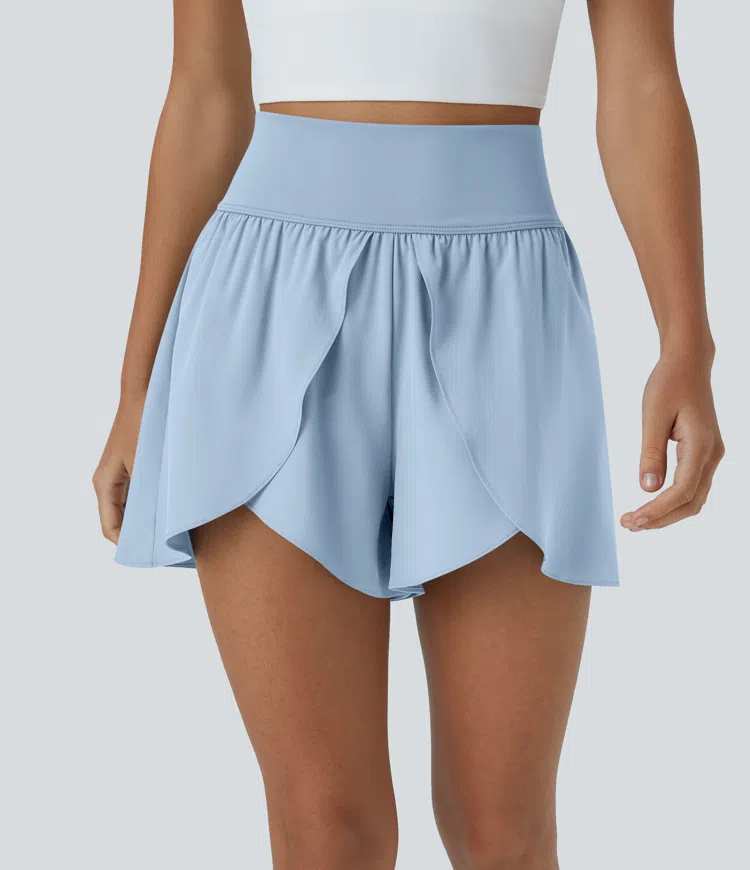 Breezeful™ High Waisted Back Waistband Pocket Flowy Quick Dry Dance Shorts 3.5''