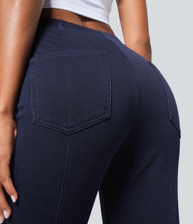 Halara Flex™ Mid Rise Pocket Denim Casual Bootcut Leggings
