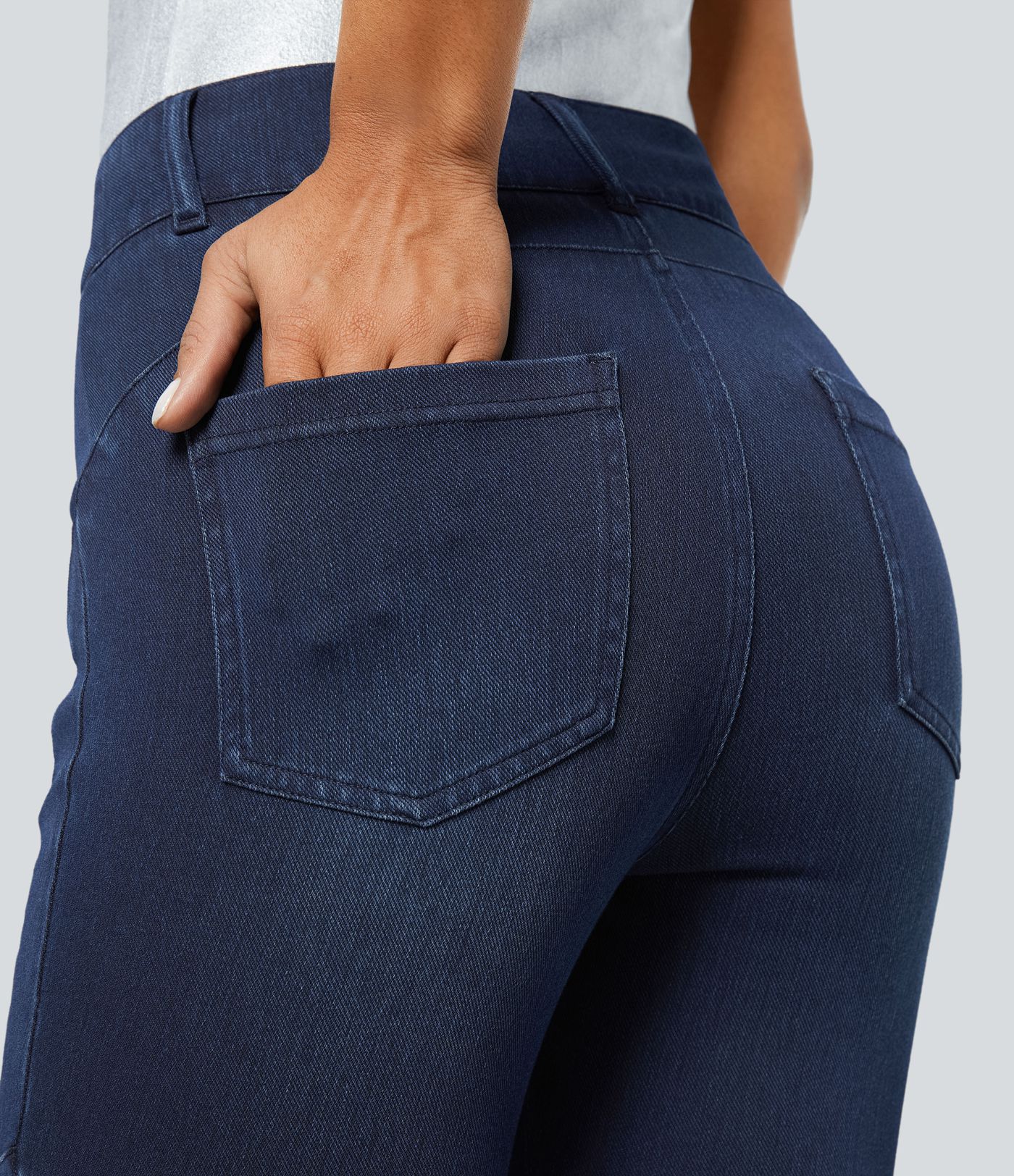 Halara Flex™ Jegging de Cycliste Casual Extensible Taille Haute Multiples Poches et Longueur 7/8