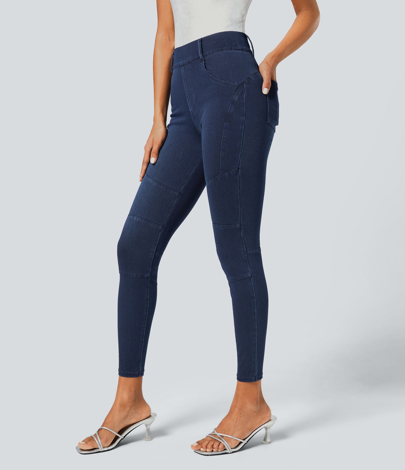 Halara Flex™ Jegging de Cycliste Casual Extensible Taille Haute Multiples Poches et Longueur 7/8