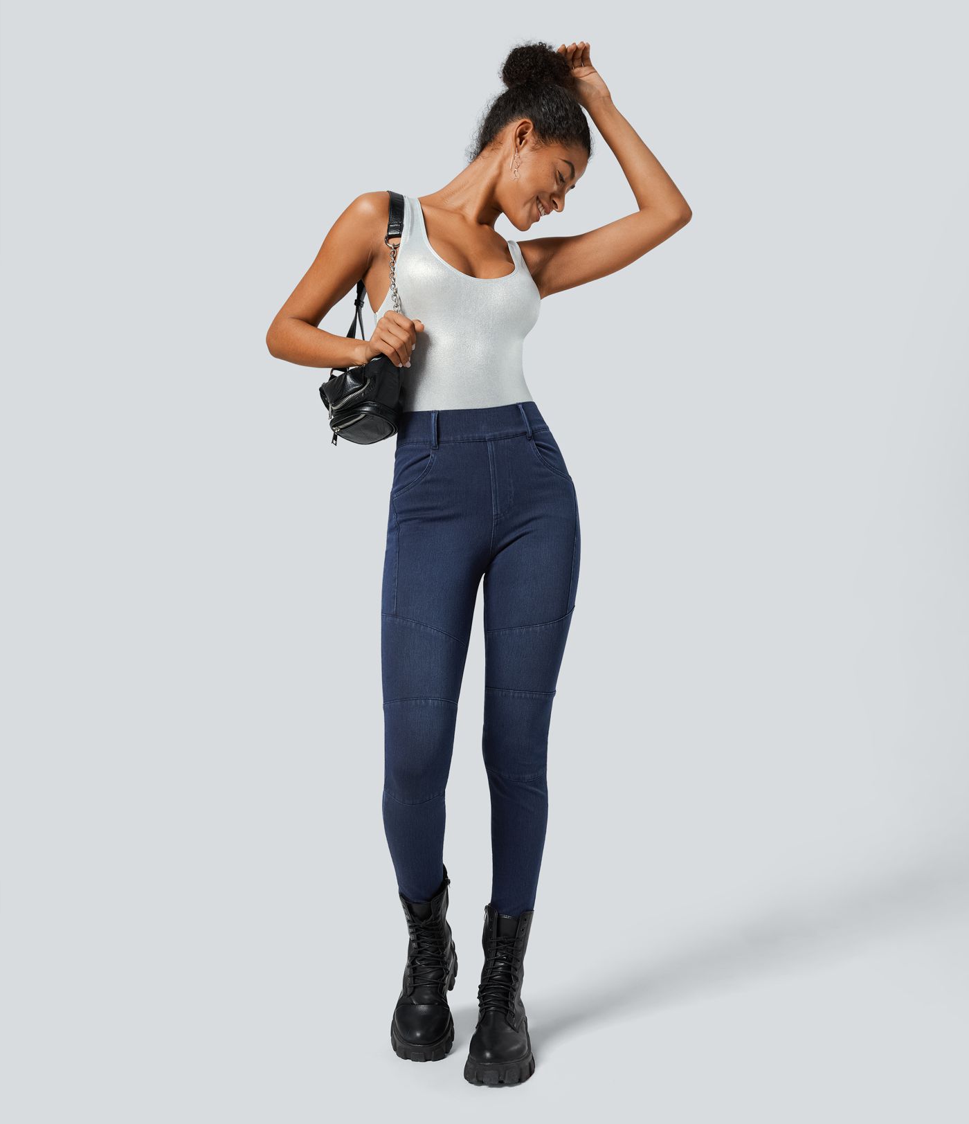 Halara Flex™ Jegging de Cycliste Casual Extensible Taille Haute Multiples Poches et Longueur 7/8