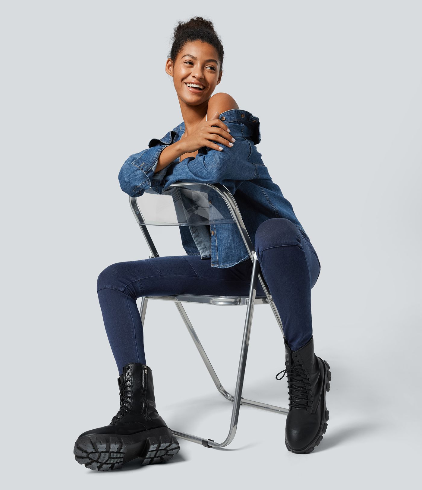 Halara Flex™ Jegging de Cycliste Casual Extensible Taille Haute Multiples Poches et Longueur 7/8