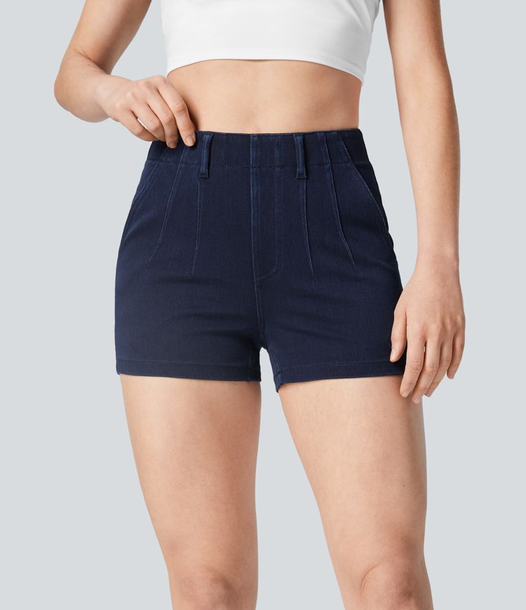 Halara Flex™ Mid Rise Pocket Denim Casual Shorts 3''
