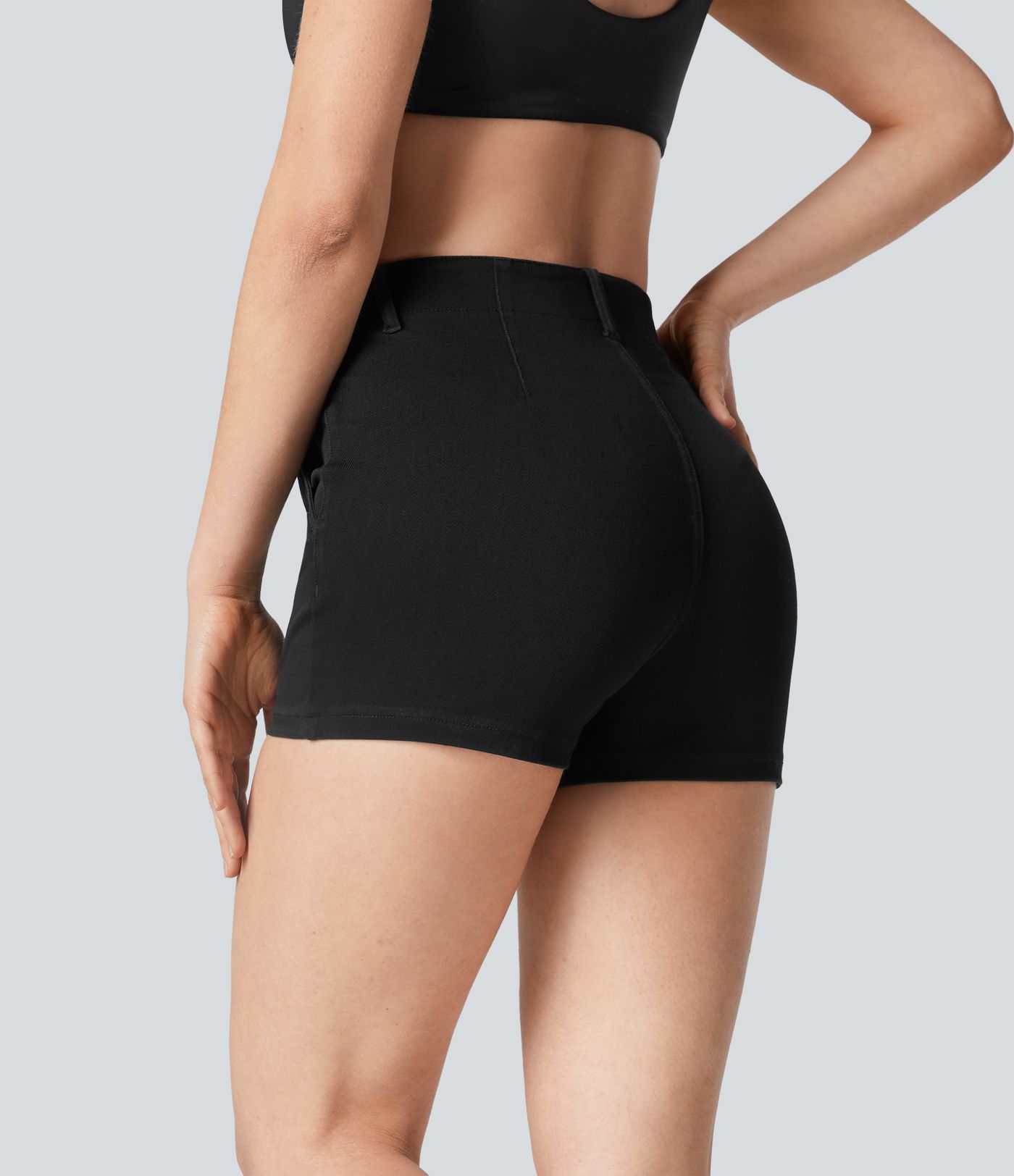 Halara Flex™ Mid Rise Pocket Denim Casual Shorts 3''