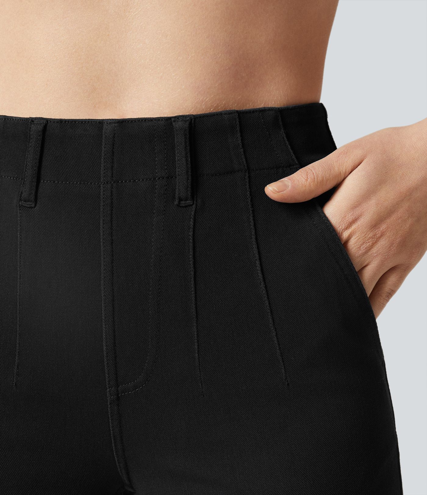 Halara Flex™ Mid Rise Pocket Denim Casual Shorts 3''