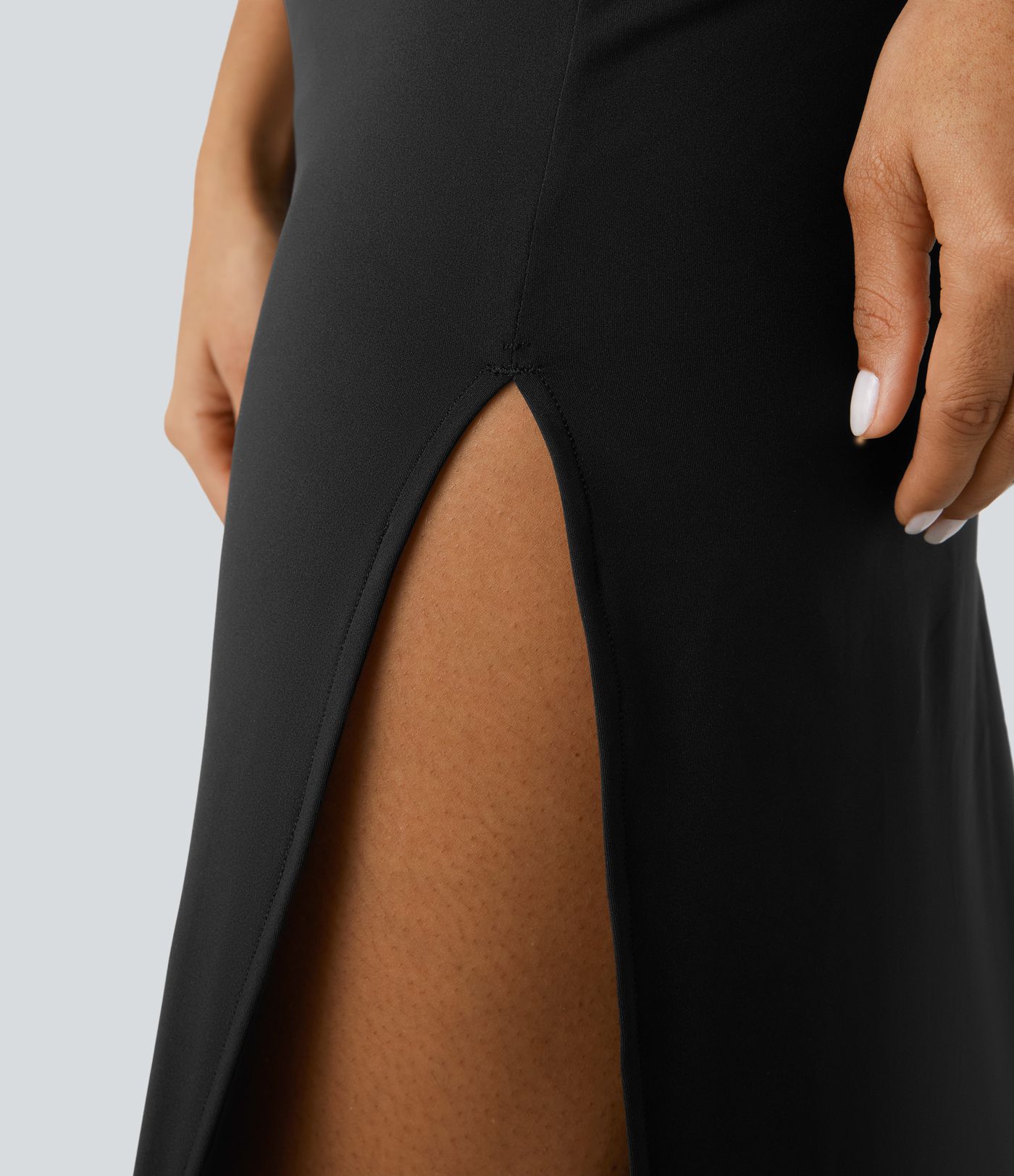 Contrast Lace Hem Midi Casual Slip Dress