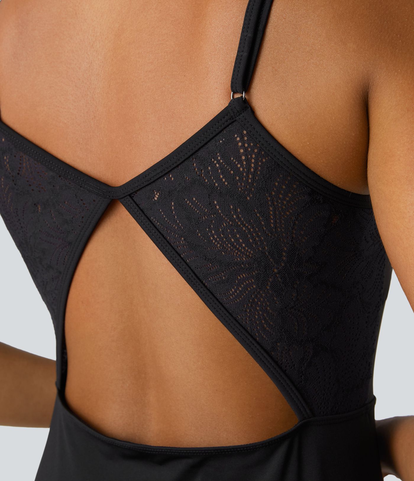 Contrast Lace Hem Midi Casual Slip Dress