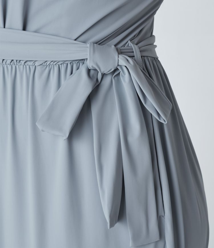 Sleeveless Tie Back Belted Pocket Cut Out Cool Touch Plus Size Jumpsuit-UPF50+