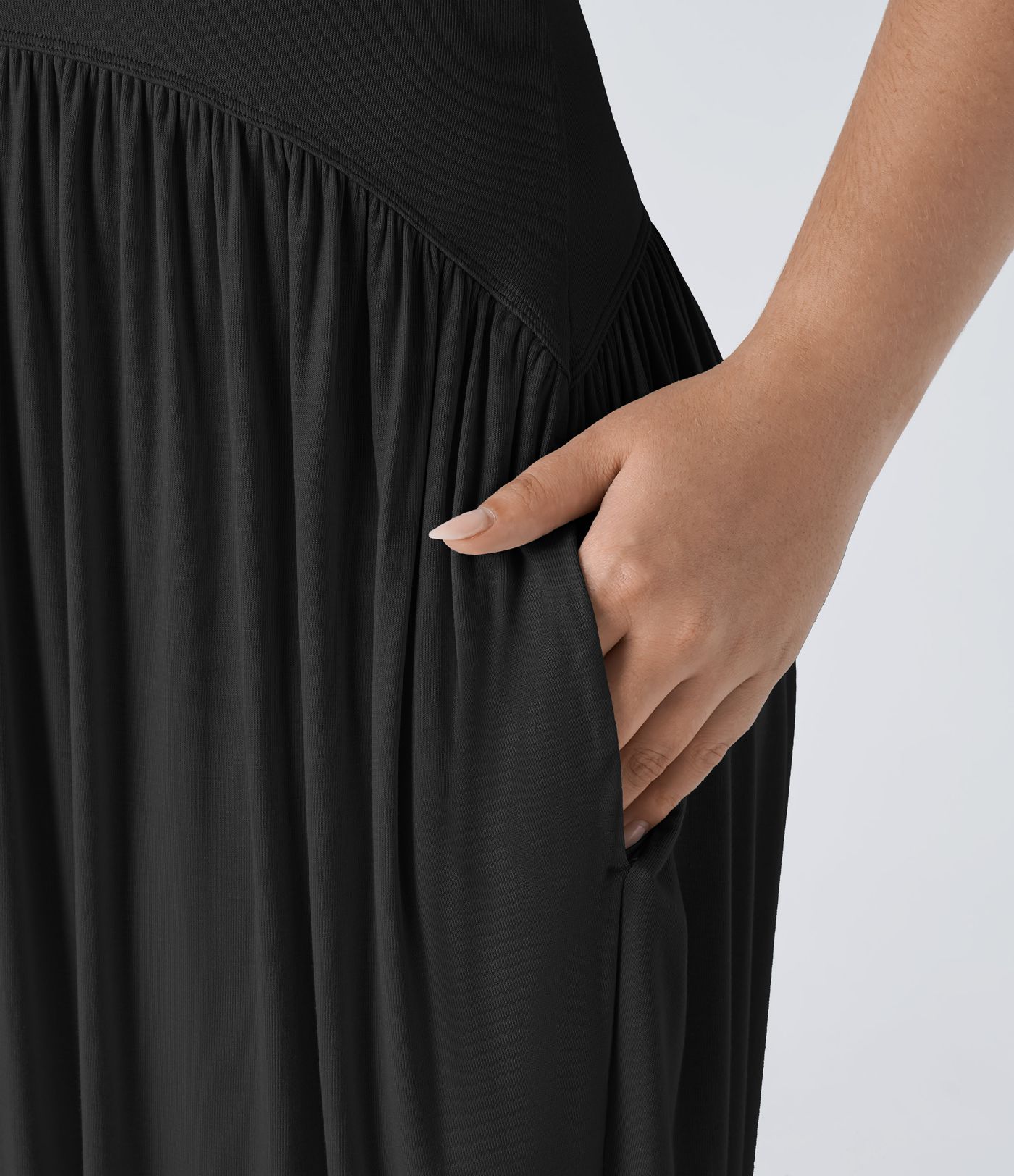 Ribbed Tube Backless Side Pocket Casual Plus Size Jumpsuit